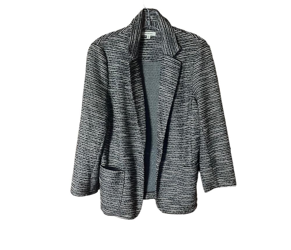 Max Studio Polyester/Cotton Blend One Button Women's Blazer Sz L